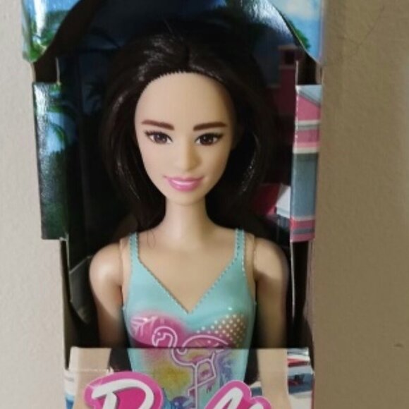 NWT brunette Barbie in swim suit - Picture 3 of 4